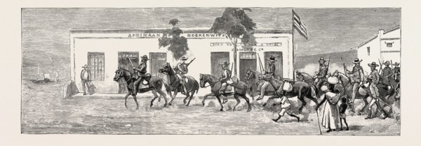 FREE STATE BURGHERS GOING TO THE FRONT BARALONG ORANGE FREE STATE SOUTH AFICA BEDFORD, ENGRAVING