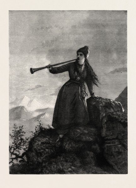 LAPPONIAN PEASANT GIRL, ENGRAVING 1882, EUROPEAN, FINLAND, LAPP