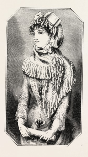 CHENILLE MANTILLE, FASHION, ENGRAVING 1882