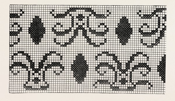 BORDER CROSS-STITCH, FASHION, ENGRAVING 1882