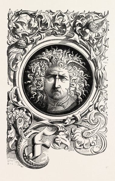 Ornamental Initial Classic Style, engraving 1882