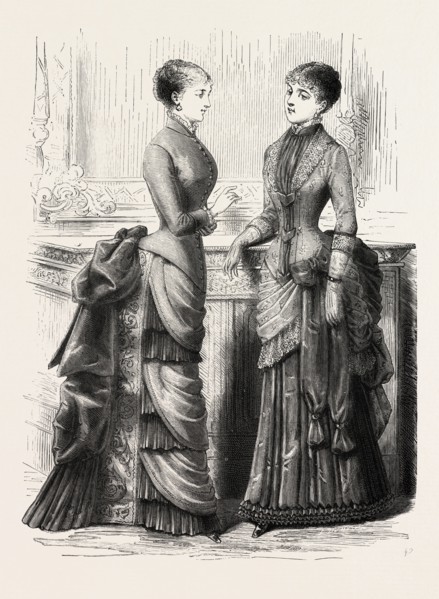 INDOOR TOILETTES, FASHION, ENGRAVING 1882