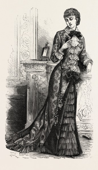 TEA GOWN,  FASHION, ENGRAVING 1882