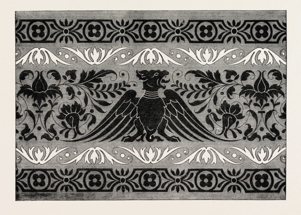 BORDER SATIN-STITCH OR CROSS-STITCH EMBROIDERY, ENGRAVING 1882