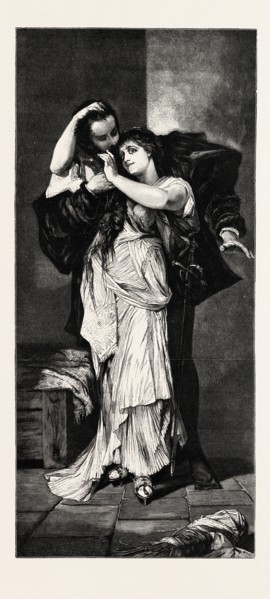 FAUST AND MARGUERITE, ENGRAVING 1882