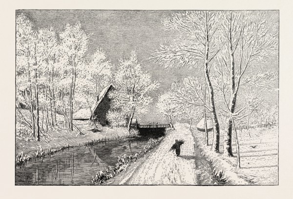 WINTER MORNING, engraving 1882