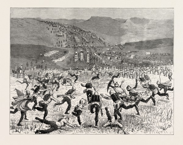 THE ZULU WAR-WITH GENERAL WOOD A BUCK-HUNT ON THE MARCH, ENGRAVING 1879