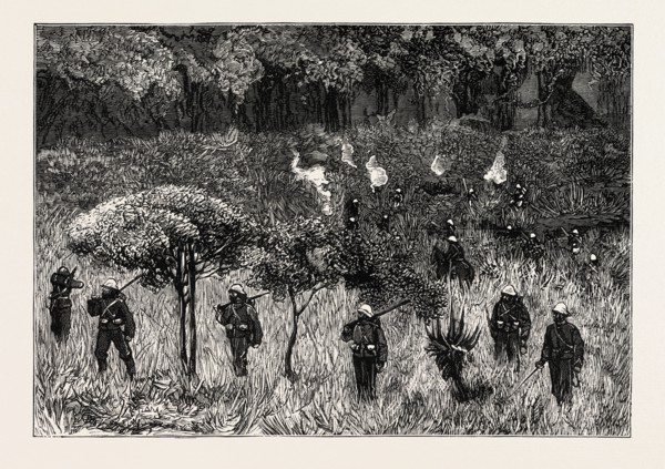 UMVOLOSI RIVER, THE ZULU WAR, ENGRAVING 1879