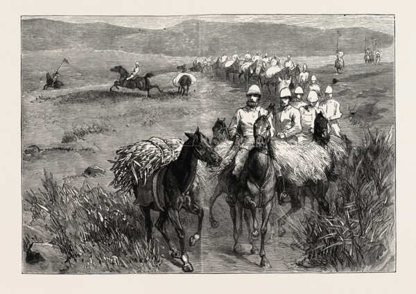 KOPJE ALLEEN, THE ZULU WAR, ENGRAVING 1879