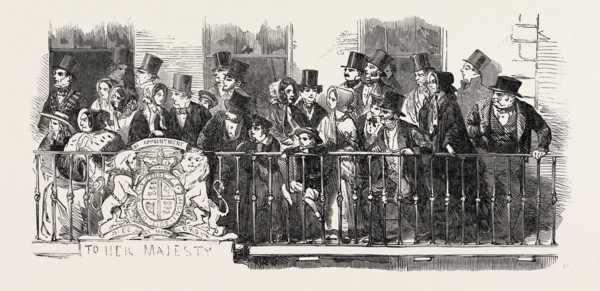 OPENING OF PARLIAMENT: SKETCH FROM THE LINE OF THE ROYAL PROCESSION, LONDON, UK, 1851 engraving