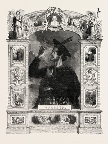 MR. MACREADY AS MACBETH ON THE NIGHT OF HIS FAREWELL OF THE STAGE, FEBRUARY 26, 1851; SHAKESPEARE,