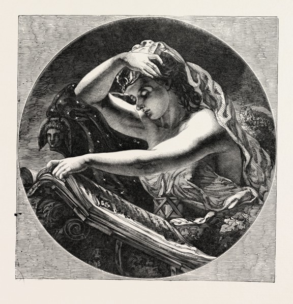 HISTORY PAINTED BY J. SANT, EXHIBITION OF THE BRITISH INSTITUTION, UK, 1851 engraving