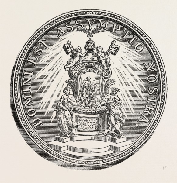 MEDAL OF POPE ALEXANDER VIII, WHOSE PONTIFICATE LASTED FROM 1689 to 1691, 1851 engraving