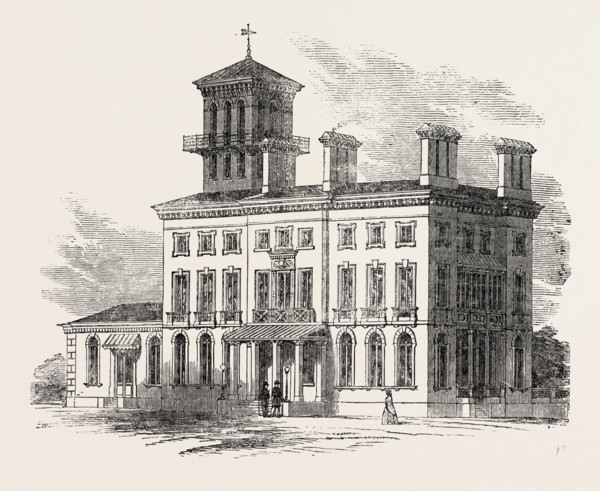 ASYLUM FOR IDIOTS, ESSEX HALL, COLCHESTER, UK, 1851 engraving