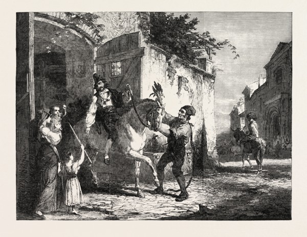 SAINT ANTHONY'S DAY IN ROME, PAINTED BY G.H. THOMAS, GEORGE HOUSMAN THOMAS, 1824-1868, ENGLISH