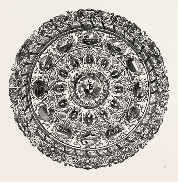 THE BRASSEY TESTIMONIAL; The centre of the shield, surrounded with an elaborate wreath of oak