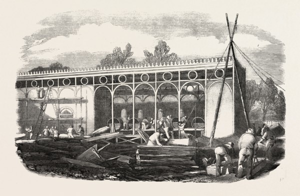 THE INDUSTRIAL EXHIBITION: THE BOILER HOUSE, ADJOINING THE GREAT BUILDING; THE GREAT EXHIBITION,