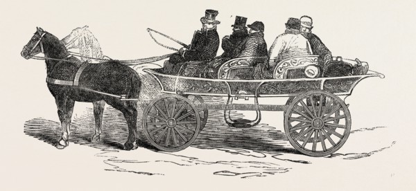 TRAVELLING CARRIAGE, DENMARK, 1851 engraving