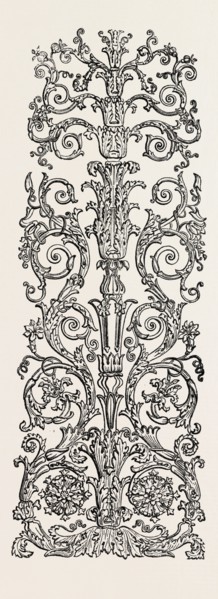 DESIGN FOR PANEL, BY J.W. PAPWORTH, 1851 engraving