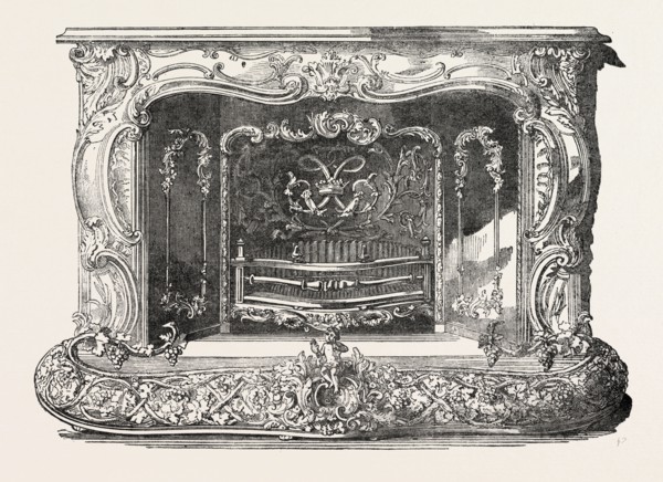 FIRE PLACE, BY W. PIERCE, JERMYN STREET, LONDON, UK, 1851 engraving