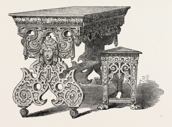 ELIZABETHAN FURNITURE, BY C.J. RICHARDSON, 1851 engraving