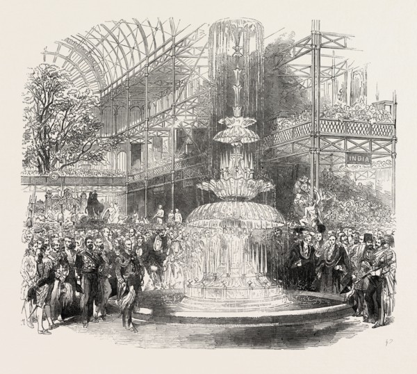 THE TRANSEPT OF THE CRYSTAL PALACE ON THE 1ST OF MAY, THE GREAT EXHIBITION, LONDON, UK, 1851