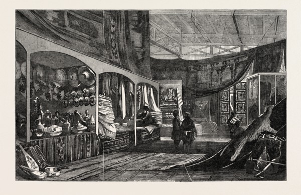 THE TUNIS COURT, CRYSTAL PALACE, THE GREAT EXHIBITION, HYDE PARK, LONDON, UK, 1851 engraving