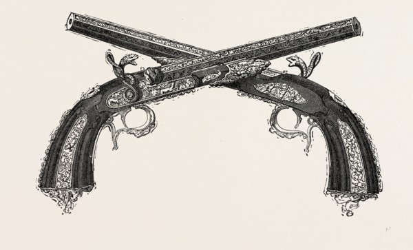 PISTOLETS D'HONNEUR, BY DEVISME, 1851 engraving