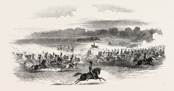BRITISH ROYAL HORSE ARTILLERY, UK, 1851 engraving