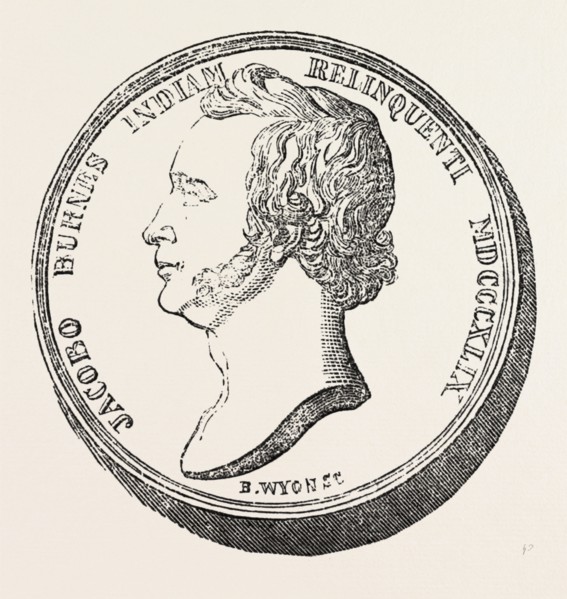 BOMBAY BURNES MEDAL, INDIA, 1851 engraving