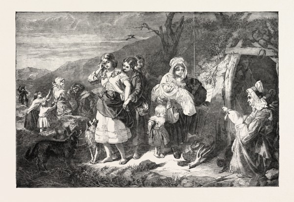 EXHIBITION OF THE ROYAL ACADEMY: THE SPAE-WIFE OF THE CLACHEN PAINTED BY J. PHILLIP, UK, 1851
