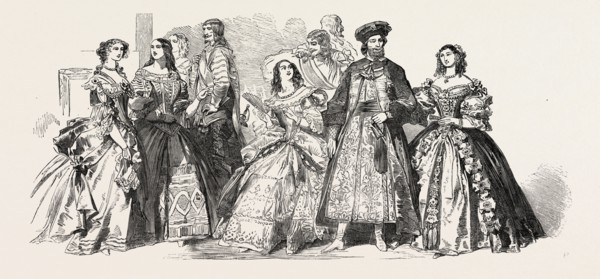 HER MAJESTY QUEEN VICTORIA'S COSTUME BALL AT BUCKINGHAM PALACE, LONDON, UK: COSTUMES WORN BY THE