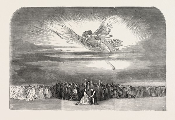 IL PRODIGO, AT HER MAJESTY'S THEATRE, THE LAST SCENE, LONDON, UK, 1851 engraving