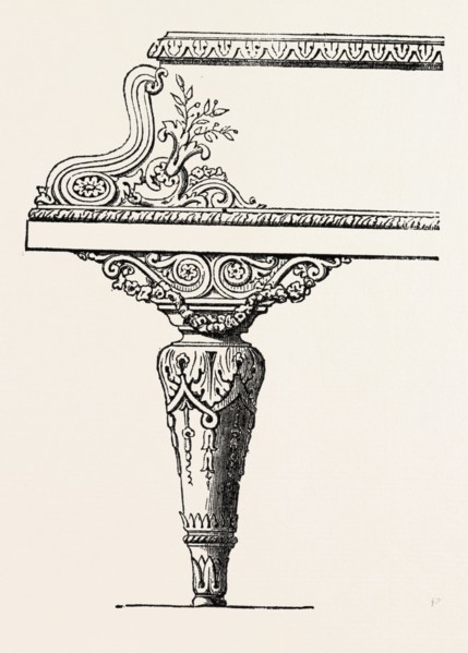 END OF PIANOFORTE, BY MESSRS BROADWOOD, 1851 engraving