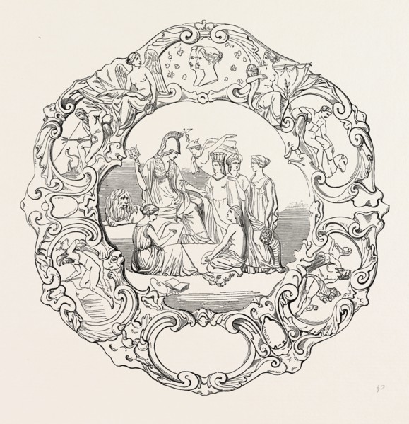 SILVER DISH, BY ANGELL, STRAND, 1851 engraving