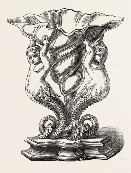 SALT CELLAR, BY MESSRS. MARTIN AND BURKETT, CHELTENHAM, 1851 engraving