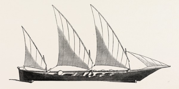 THE GREAT EXHIBITION, CRYSTAL PALACE, HYDE PARK, LONDON, UK: MODEL OF A SAMPAN, IN THE EAST INDIA