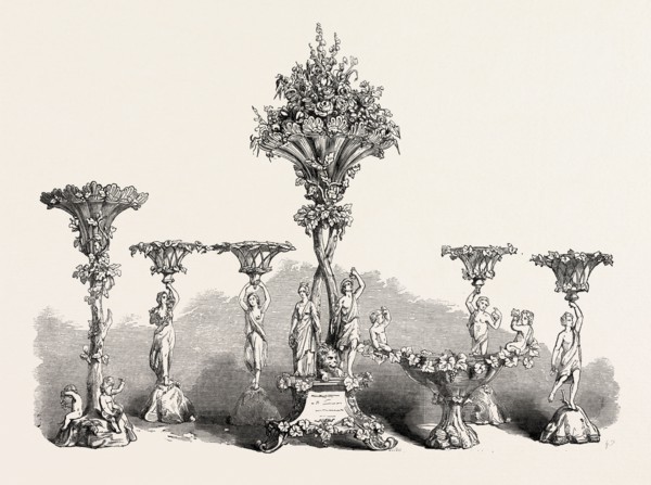 DESSERT SERVICE OF PLATE PRESENTED TO THE MAYOR OF BRISTOL, UK, 1851 engraving