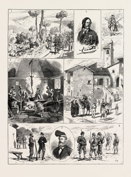 THE CIVIL WAR IN SPAIN: 1. Advanced Guard of Carlists in the Mountains of Montseny. 2. General