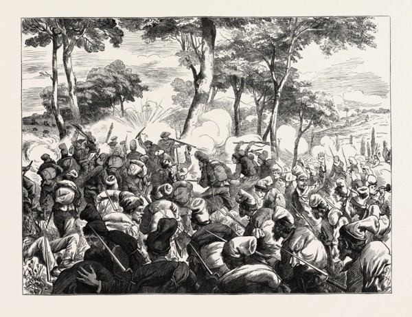 THE CIVIL WAR IN SPAIN: BAYONET CHARGE OF REPUBLICAN VOLUNTEERS AT BERGA, 1873 engraving