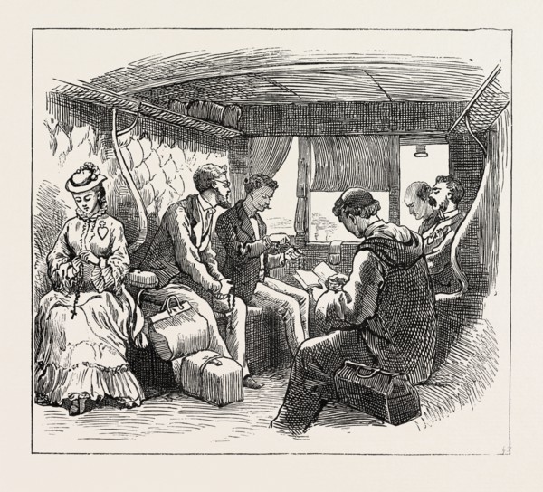 ON THE WAY TO PARAY-LE-MONIAL, FRANCE: THE SERVICE OF THE ROSARY, 1873 engraving