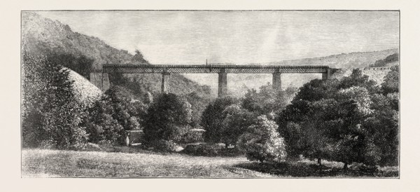 THE NEW DEVON AND SOMERSET RAILWAY: TONE VALLEY VIADUCT, UK, 1873 engraving