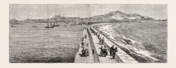 INAUGURATION OF THE HOLYHEAD BREAKWATER AND HARBOUR OF REFUGE BY H.R.H. THE PRINCE OF WALES: VIEW