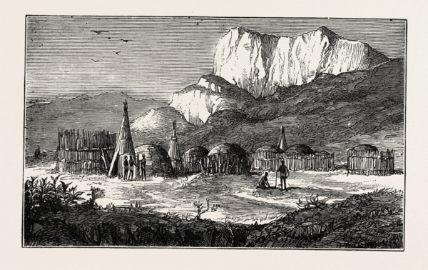 KRAAL ON THE ZULU BORDER, CAPE COLONY, SOUTH AFRICA