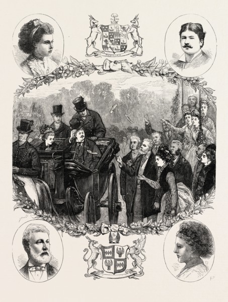 THE DUKE OF HAMILTON'S WEDDING AT KIMBOLTON CASTLE: AFTER BREAKFAST, DEPARTURE OF THE BRIDE AND