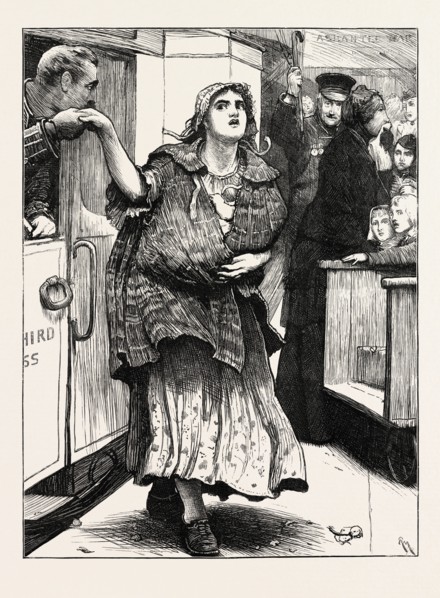 THE ASHANTEE WAR: GOOD BYE A. SKETCH AT THE RAILWAY STATION, ANGLO ASHANTI WAR, GHANA, 1873
