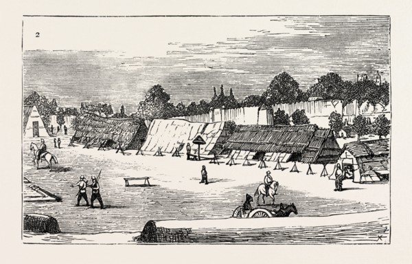 THE RUSSIAN EXPEDITION TO KHIVA: ENCAMPMENT OF THE TURKESTAN ARMY UNDER THE WALLS OF THE TOWN OF