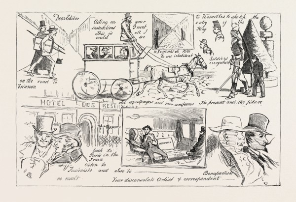 AT VERSAILLES, FRANCE: THE EXPECTED ENTRY OF THE KING, 1873 engraving