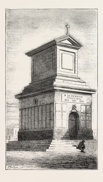 THE DUKE OF EDINBURGH'S VISIT TO THE CRIMEA: THE FRENCH MAUSOLEUM, SEBASTOPOL, UKRAINE, 1873