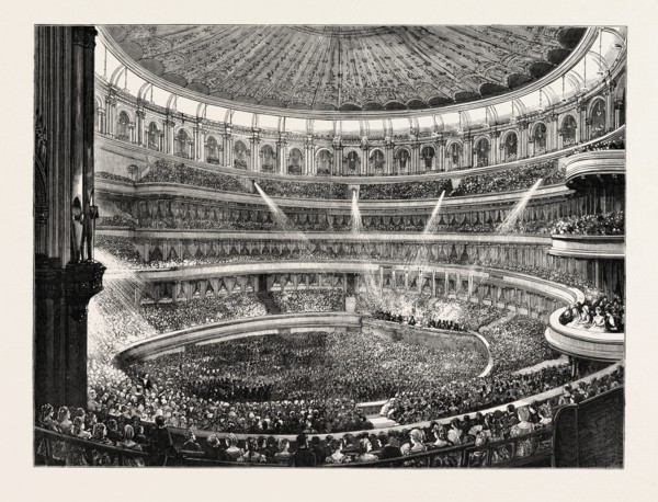 THE STATE CONCERT AT THE ROYAL ALBERT HALL: GENERAL EFFECT OF THE LIME-LIGHT, LONDON, UK, 1873